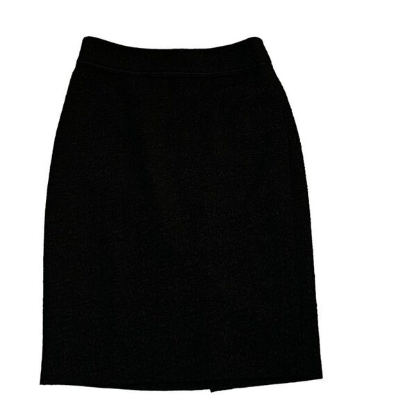 Ann Taylor Black Pencil Skirt Back Zipper Sz 6 B #36D - Picture 2 of 7